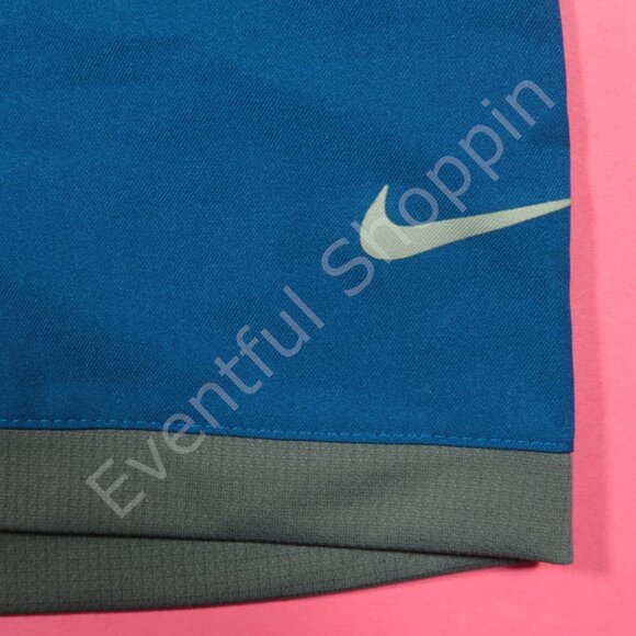 Nike Golf Polo Shirt Mens 2XL Blue Dri Fit Stretch Woven Short Sleeve New - Picture 4 of 7